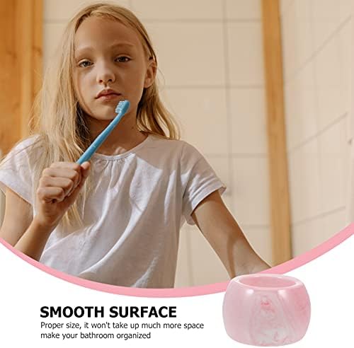 Cabilock 3Pcs Marble Pattern Ceramic Electric Toothbrush Holder - Space Saving Bathroom Organizer