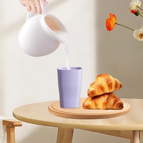 Incauca 5-Pack Square Wheat Straw Reusable Toothbrush Tumbler for Home Kitchen