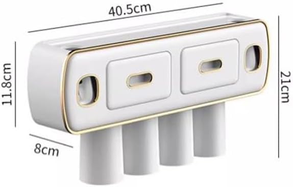 Small Wall-Mounted Toothbrush Holder with Toothpaste Squeeze Device