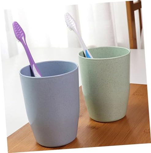 4-Piece Wheat Straw Mouth Wash Toothbrush Cup Holder Set