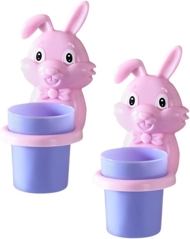 Toddmommy 2-Piece Boys and Girls Wall-Mounted Toothbrush Holder