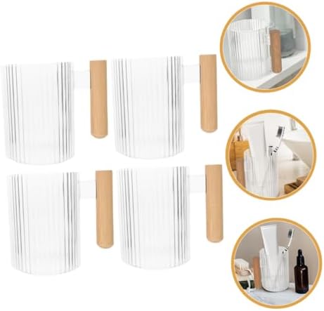 4-Piece Transparent Travel Tumbler Toothbrush Holder