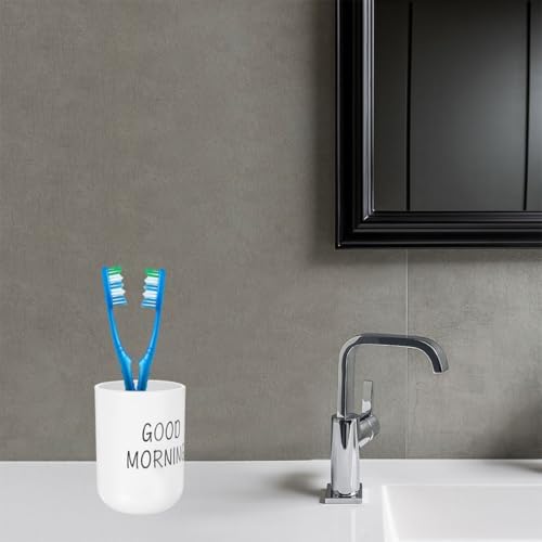 MAGICLULU Sleek White Toothbrush Holder with Frosted Finish