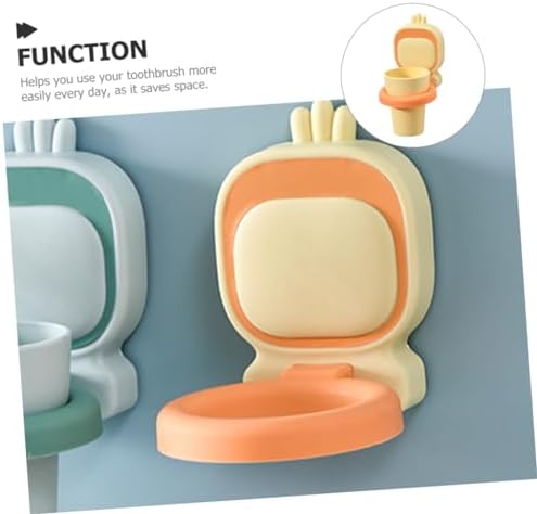 Toothbrush Storage Cup Set Wall Mount Holder for Boys and Girls