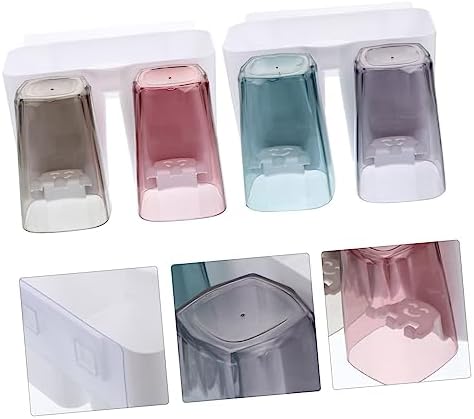 Wall-Mounted Compact 4-Cup Toothbrush Holder