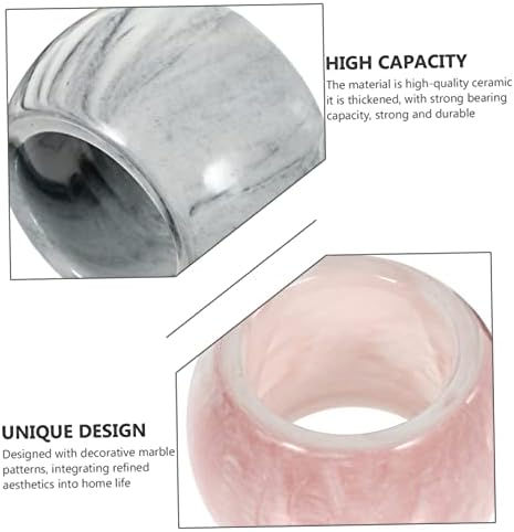 2Pcs Marbling Ceramic Toothbrush Holder Organizer