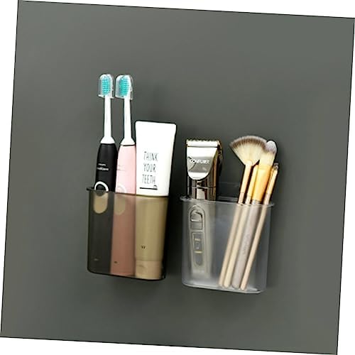 Hoement Transparent White Toothbrush Storage Shelf