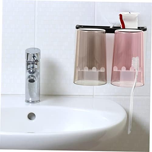 Wall-Mounted Bathroom Storage Set - Toothbrush Cup Organizer