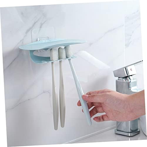 2-Piece Wall-Mounted Toothbrush Holder Organizer with Punch Design