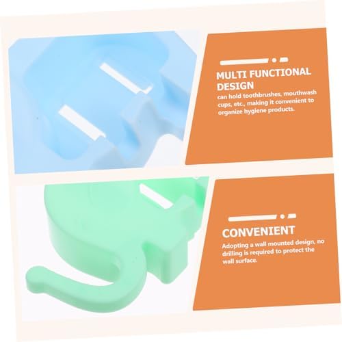 Cabilock Cuddly Elephant Toothbrush Holder Wall-Mounted for Boys Girls