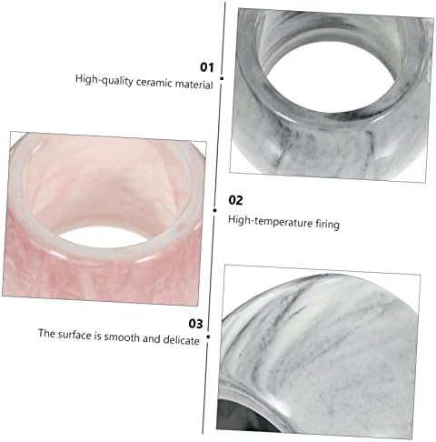 2Pcs Marbling Ceramic Toothbrush Holder Organizer