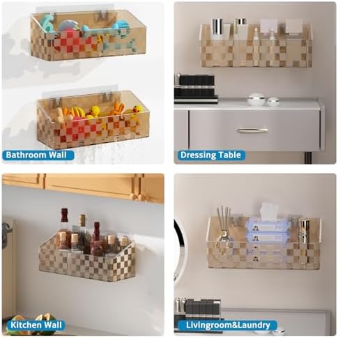 Natheeph Bath Toy Storage Caddy 2-Piece Large Capacity Organizer Brown