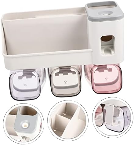 Amosfun Multi-Functional Wall-Mounted Toothbrush and Toothpaste Holder