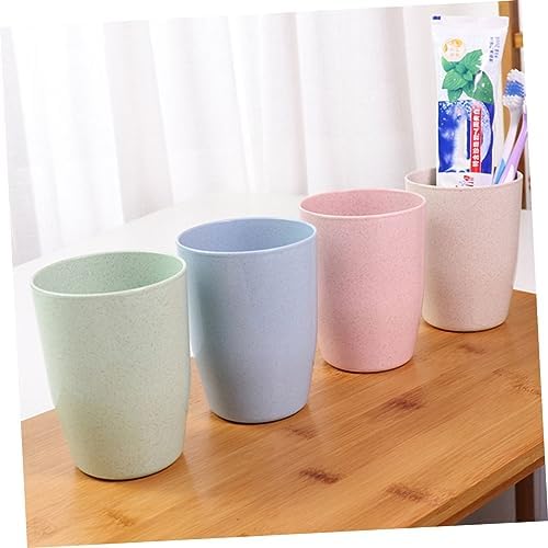 Ciieeo 4-Piece Wheat Straw Cup Toothbrush Holder Set for Travel BATH