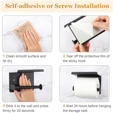 6-Piece Adhesive Shower Caddy Durable Stylish