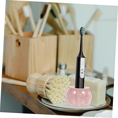 Two-Piece Marble Pattern Toothbrush Stand For Electric Toothbrushes Bathroom Holder