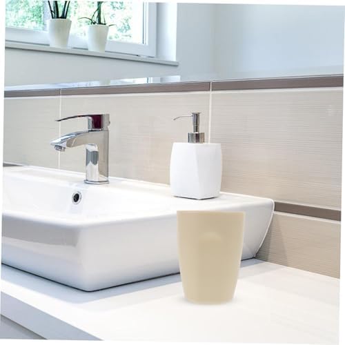 Beatifufu Simple Beige Toothbrush Cup Portable Travel Tumbler