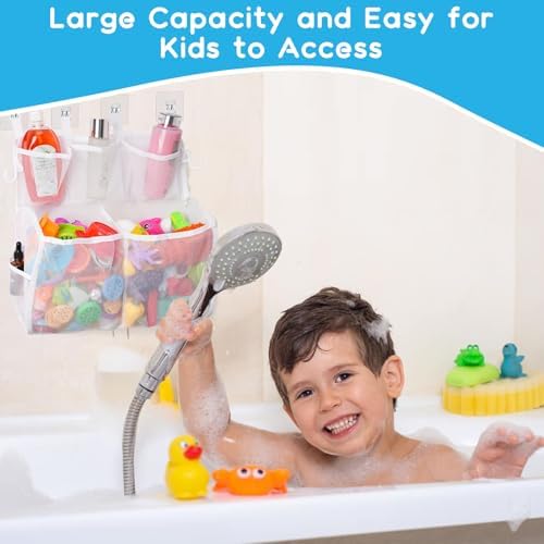 Quick Release Space-Saving Bath Toy Organizer - Durable Easy to Use