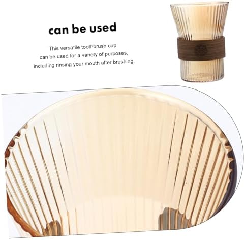 High-Quality Glass Toothbrush Mug with Wooden Waist Design
