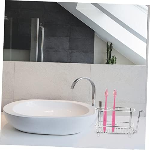 1pc Stainless Steel Shower Rack Toothbrush Holder