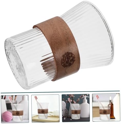 Glass-Elegant Reusable Toothbrush Holder with 250ml Capacity and Metal Base