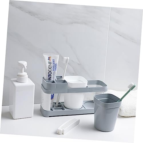 5 Slot Bathroom Organizer - Easy Toothpaste Toothbrush Storage