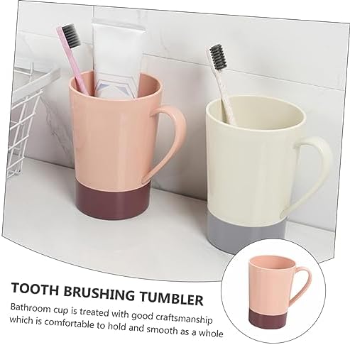 WESIEVYA 4pcs Bathroom Mug Toothbrush Holder