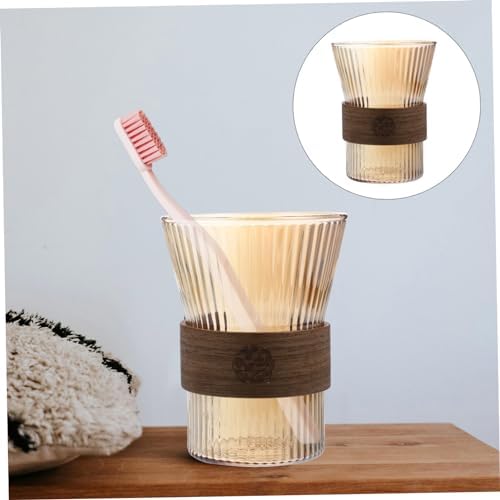 GLEAVI Elegant Glass Toothbrush Cup