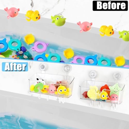 2 Pcs Bath Toy Storage Holder for Bathtub