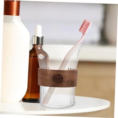 Glass-Elegant Reusable Toothbrush Holder with 250ml Capacity and Metal Base