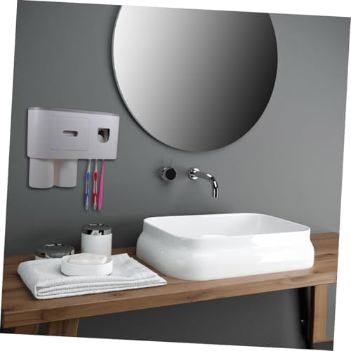 All-in-One Wall-Mounted Toothbrush Holder With Gargle Rack Toothpaste Dispenser