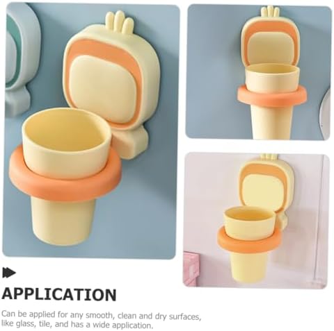 Eco-Friendly Toothbrush Cup - Wall-Mounted Organizer for Smooth Surfaces