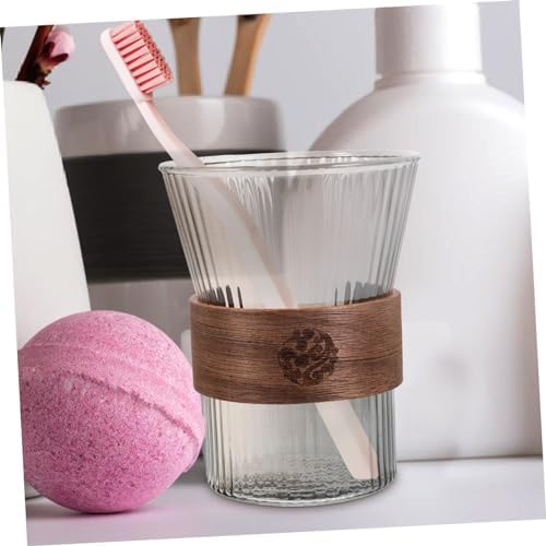 LIFKOME Glass Toothbrush Mouthwash Rinsing Cup