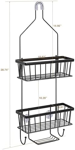 Stylish Functional SunnyPoint Bathroom Caddy Over the Shower Head