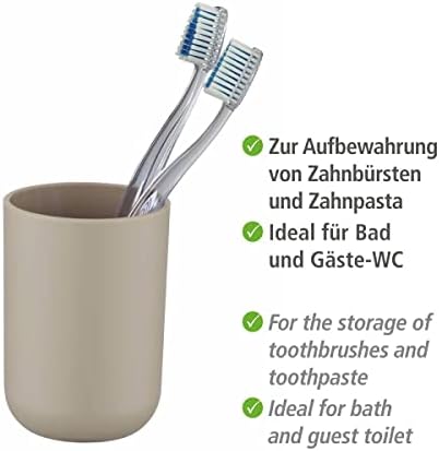 High-Quality Taupe Plastic Toothbrush Tumbler Unbreakable Durable