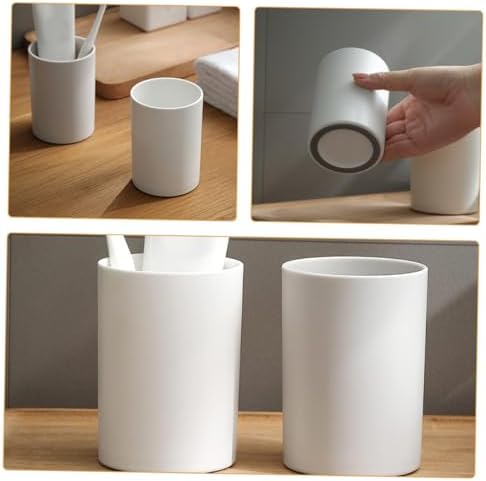 Stylish Reusable Double Toothbrush Holder Cups for Bathroom Kitchen Use Unbreakable Safe