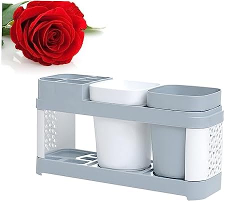 Dual-Holder Toothbrush Toothpaste Organizer