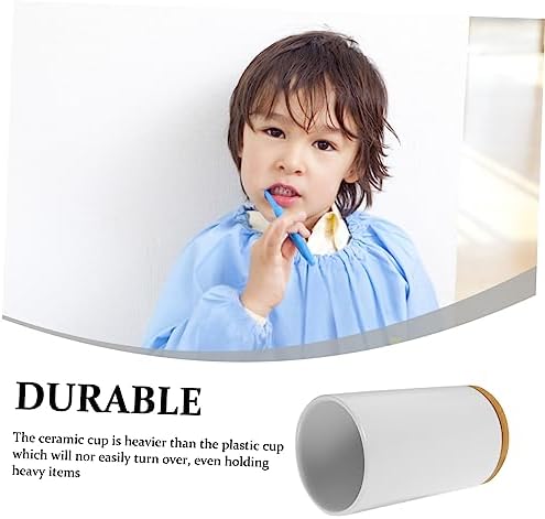Ceramic Toothbrush Holder Multipurpose Tumbler for Bathroom Home Use