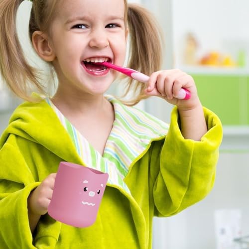 Safe Fun KSIEE Kids Toothbrush Cup Cartoon Toothpaste Holder for Children