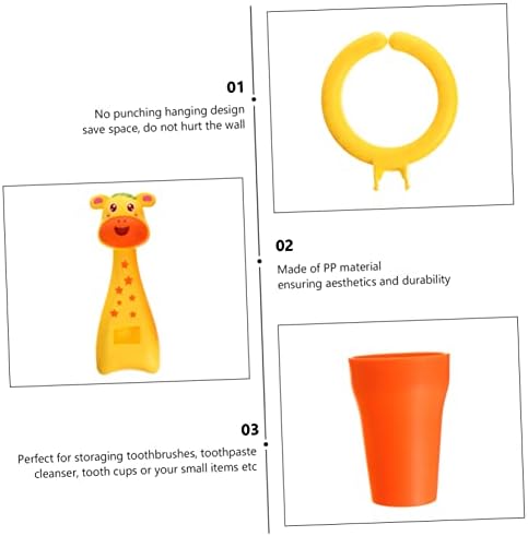 PP Plastic Toothbrush Holder Mount Set of 2