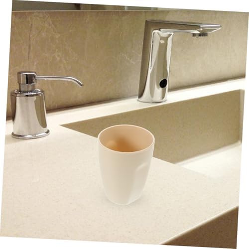 Beaupretty Simple Beige Toothbrush Cup Portable Rinsing Mug