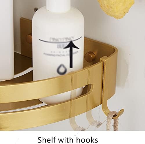 Wall-Mounted Shower Caddy Space-Saving Organizer Brushed Gold