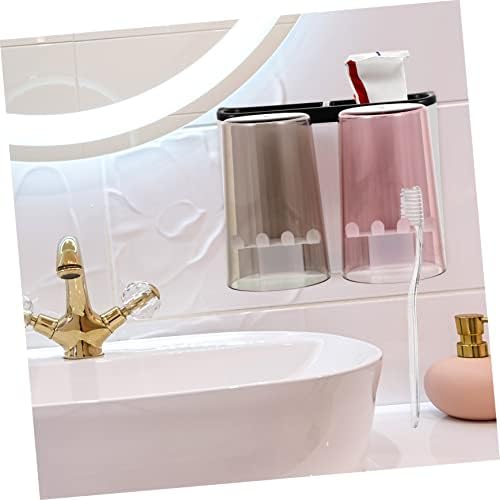Wall-Mounted Bathroom Storage Set - Toothbrush Cup Organizer