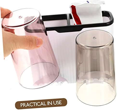 Wall-Mounted Bathroom Storage Set - Toothbrush Cup Organizer