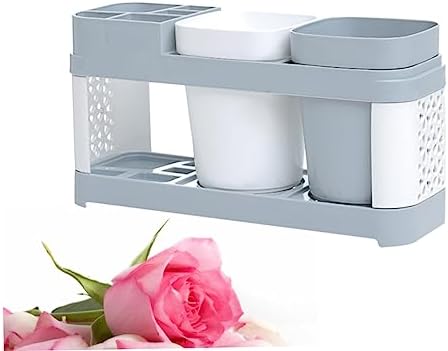Dual-Holder Toothbrush Toothpaste Organizer