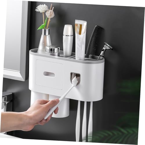 Wall-Mount Toothbrush Toothpaste Organizer