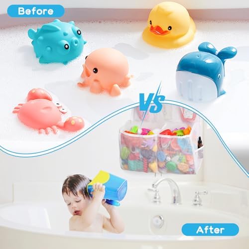 Quick Release Space-Saving Bath Toy Organizer - Durable Easy to Use