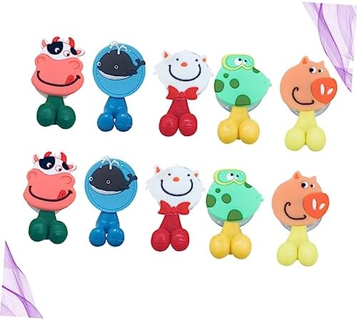 10-Piece Cartoon Character Toothbrush Holder Random Animal Design Easy to Install