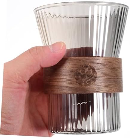 Wakauto Glass Toothbrush Cup with Wood Base