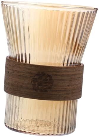 High-Quality Glass Toothbrush Mug with Wooden Waist Design